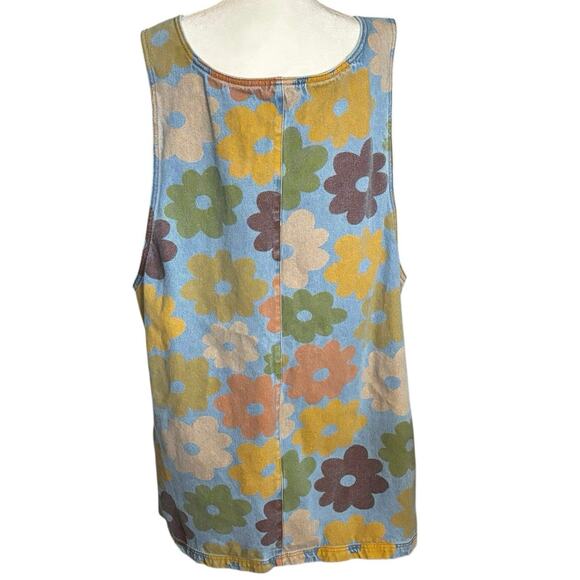 Lucy & Yak Plus Size US 18 Layla Denim Mini Dress Jumper Francis Print Floral - Picture 4 of 6